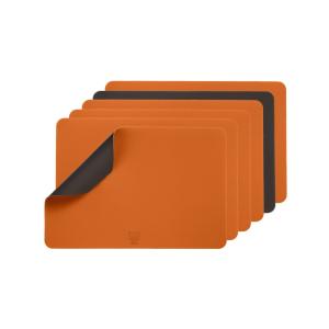 Set de table rectangulaire réversible - 6 pièces - orange e…