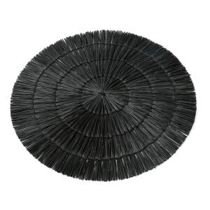 Set de table rond alang alang noir