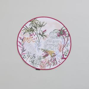 Set de table rond en coton bio à imprimé multicolore D38