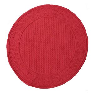Set de table rond et matelassé coton rouge 40 cm