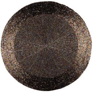 Set de table rond perles en verre noir D35