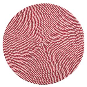 Set de table rond rouge et blanc D38