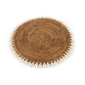 Set de table rotin et coquillage marron 40x40x1cm