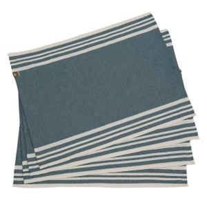 Set de table (x4) coton bleu pétrole 10.16