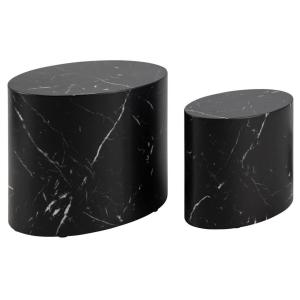 Set de tables aspect marbre noir