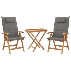 Set de terrasse table et 2 chaises pliantes en bois coussin…