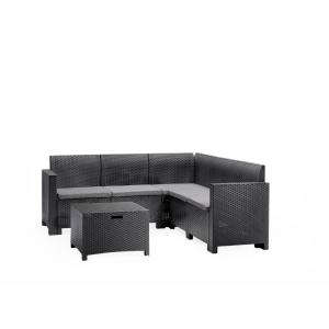 Set salon d’extérieur anthracite 180x79 cm