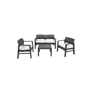 Set salon d’extérieur anthracite 63x58h74 cm