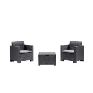 Set salon d’extérieur anthracite 75x57 cm