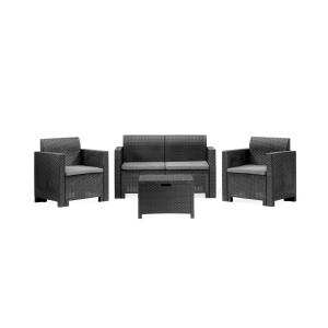 Set salon d’extérieur anthracite 75x58 cm