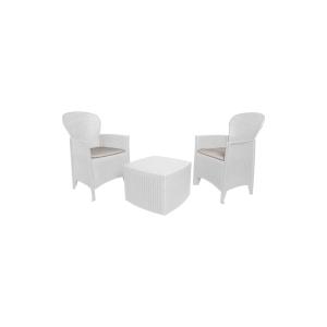 Set salon d’extérieur blanc 59x57 cm