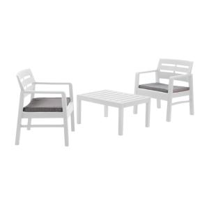 Set salon d’extérieur blanc 63x58 cm