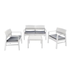 Set salon d’extérieur blanc 68x58h74 cm