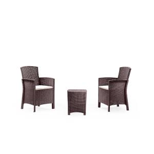 Set salon d’extérieur marron 60x56 cm