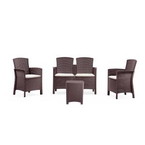 Set salon d’extérieur marron 60x59 cm