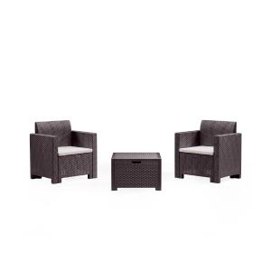 Set salon d’extérieur marron 75x57 cm