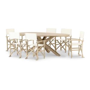Set table ovale 220x115 et 6 chaises directeur