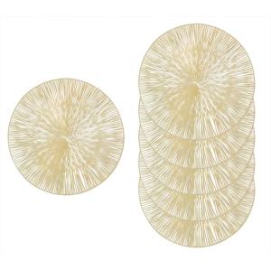 Sets de table en vinyle fête (lot de 6) doré 1