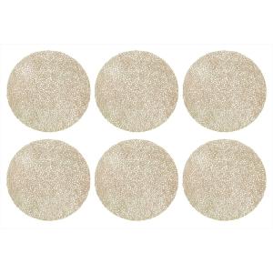 Sets de table en vinyle fête (lot de 6) doré 2