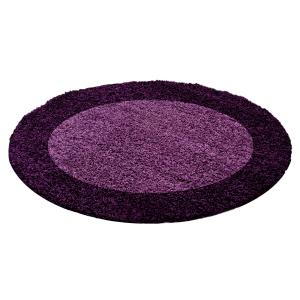 SHAGGY - Tapis à Bordures Rond - Violet 160 x 160 cm