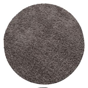 SHAGGY - Tapis Uni Rond - Taupe 200 x 200 cm