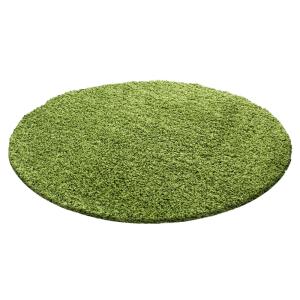 SHAGGY - Tapis Uni Rond - Vert 120 x 120 cm