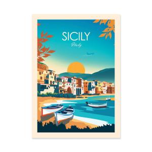 SICILY - STUDIO INCEPTION - Affiche d'art 50 x 70 cm