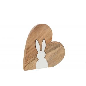 Silhouette lapin puzzle en bois blanc 22.5x3x22.5 cm