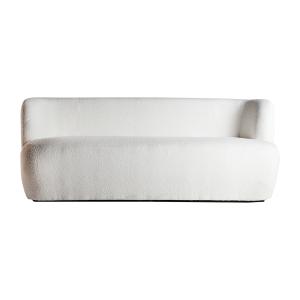 Sofa en Coton Bouclé Blanc 195x81x73 cm