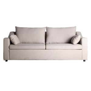 Sofa en lin beige 215x86x89 cm