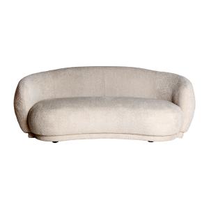 Sofa en polyester beige 191x91x76 cm