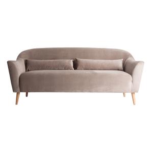 Sofa en polyester beige 192x85x80 cm