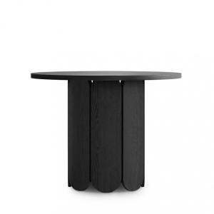 Soft - Table à manger 4 personnes ronde en bois - Noir