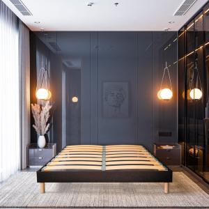 Sommier à lattes en bois     Marron  Livré en kit 90x200 cm…