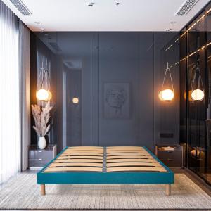 Sommier à lattes en bois     Turquoise  Livré en kit 90x200…