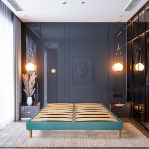 Sommier à lattes en bois     Vert d'eau  Livré en kit 90x19…