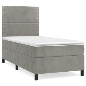 Sommier avec matelas bois gris 203  X  100  X  118 cm