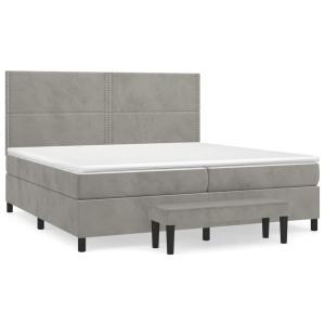 Sommier avec matelas bois gris 203  X  200  X  118 cm