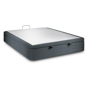 Sommier Coffre Velours Gris anthracite 140x200