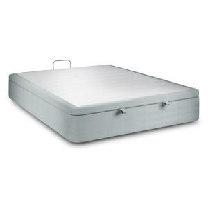 Sommier Coffre Velours Gris bleuté 140x200
