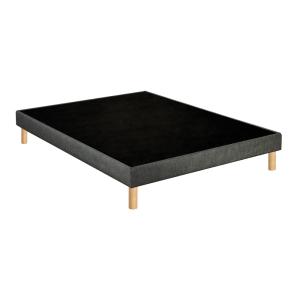 Sommier déco tapissier gris 120x190