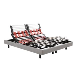 Sommier électrique 15 cm tissu gris impérial 80 x 200 cm
