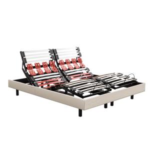 Sommier électrique 15 cm tissu lin 90 x 200 cm
