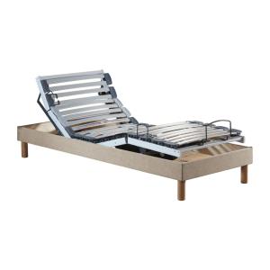 Sommier électrique matelas 35hr beige 90x190