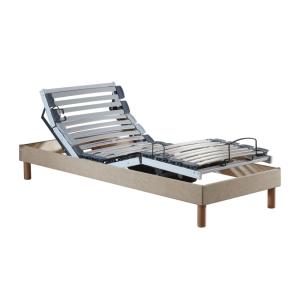 Sommier électrique relaxation lattes lisse beige 70x190