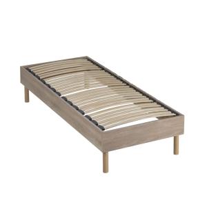 Sommier en kit à lattes couleur bois naturel 90x200