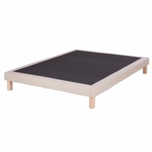 Sommier en textile tramé beige 140x200