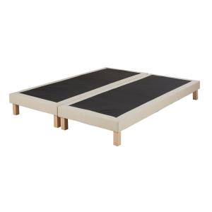 Sommier en textile tramé beige 80x200 (x2)