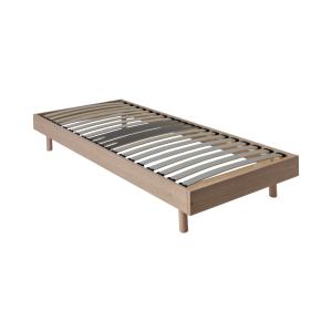 Sommier kit décor effet chêne clair 90 x 190 cm