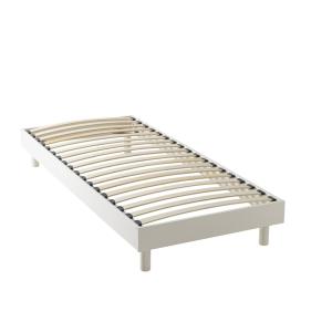Sommier kit en bois massif 13 cm blanc cassé 90x190